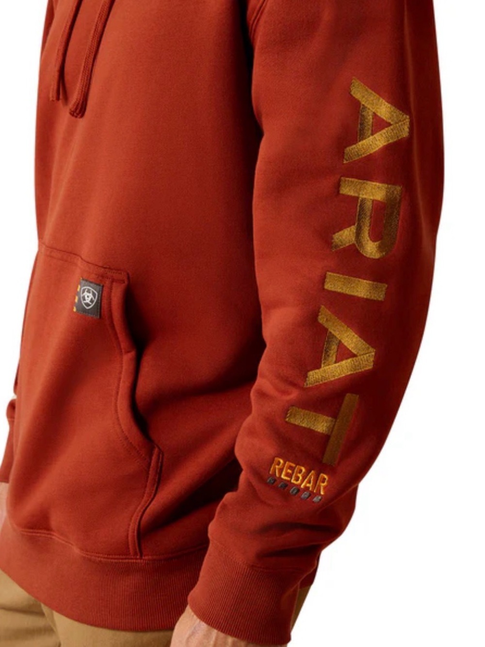 Ariat Rebar Men's Graphic Hoodie Burnt Henna/Cumin Workwear Outdoor Size 2XLT